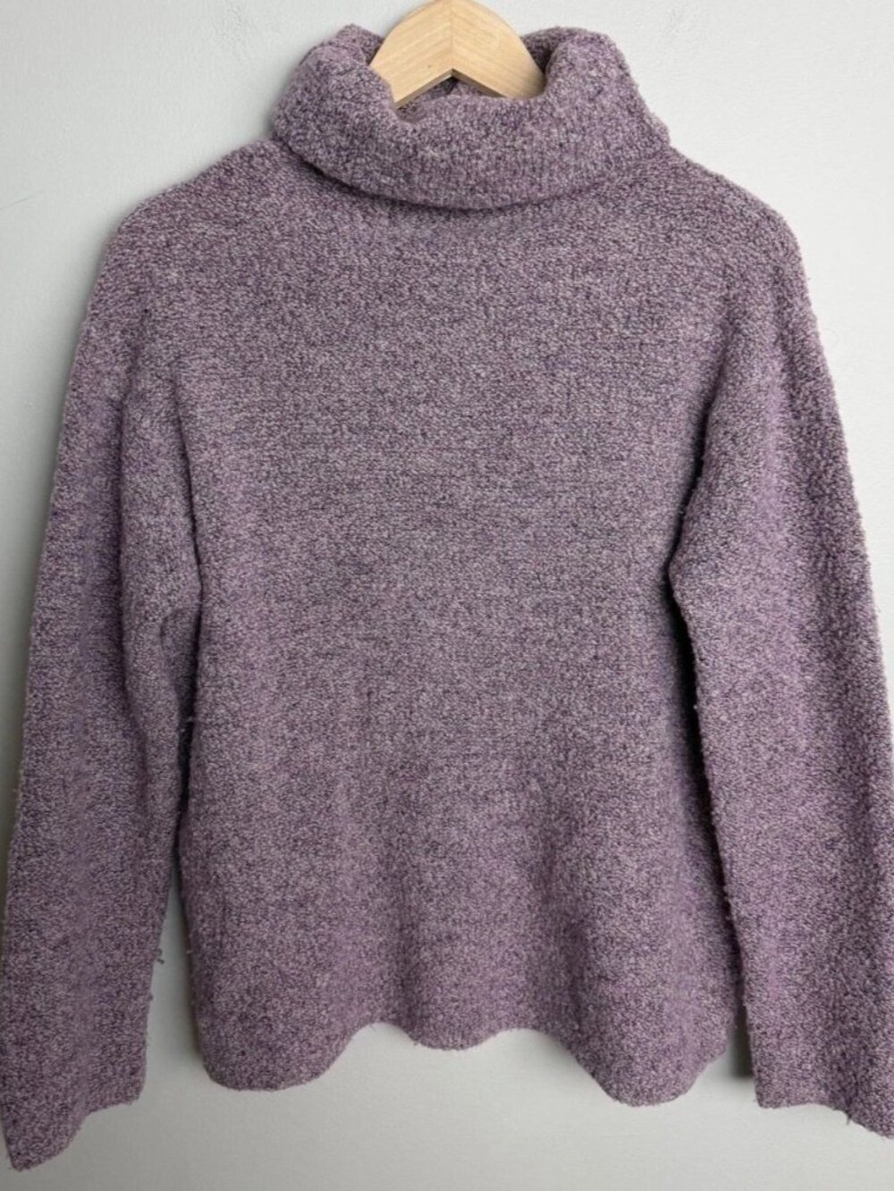 Eileen Fisher Purple Merino Wool Cashmere Boucle Sweater Size Small 92WC Women’s